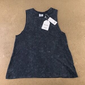 Bloom + Pop Women's Size Medium Black Washed Crew Neck Sleeveless Tank Top NWT